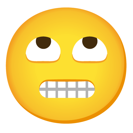 絵文字,目を上げる,困惑,うんざり,黄色