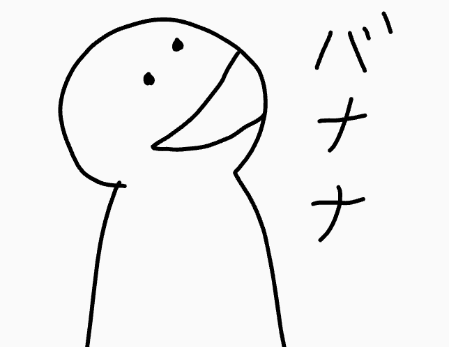 シンプル,手描き,キャラクター,バナナ,白黒