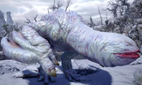 モンスター,白い生物,雪原,ファンタジー,異形生物,怪物,ゲームキャラクター,モンスターハンター