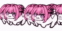アニメキャラクター,ピンクの髪,かわいい,チビキャラ