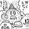 ロボット,手描き,漫画,キャラクター,白黒,イラスト,叫ぶ,コミック