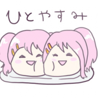 ひとやすみ,デフォルメ,ピンク髪,キャラクター,イラスト