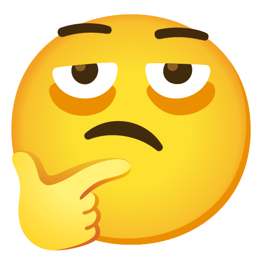 考える,手をあごに当てる,顔文字,絵文字,疑問