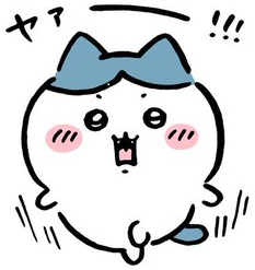 キャラクター,イラスト,丸い,青いリボン,かわいい,驚き,ヤァ,猫耳,ほっぺた赤い