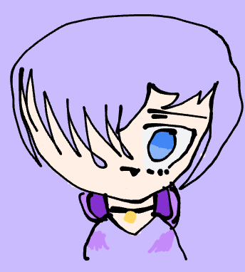 イラスト,アイコン,紫髪,青い目,チョーカー,アニメ風,シンプル