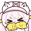 可愛い,キャラクター,猫耳帽子,ピンク髪,ポンポン,笑顔,少女