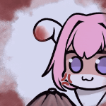 アイコン,アニメ風,ピンク髪,紫色の目,怒りマーク,チビキャラ,もふもふ