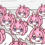 アニメ,ピンク髪,集団,かわいい,デフォルメ,動物風キャラ