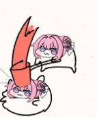 猫耳,ピンク髪,デフォルメ,アホ毛,二人,イラスト